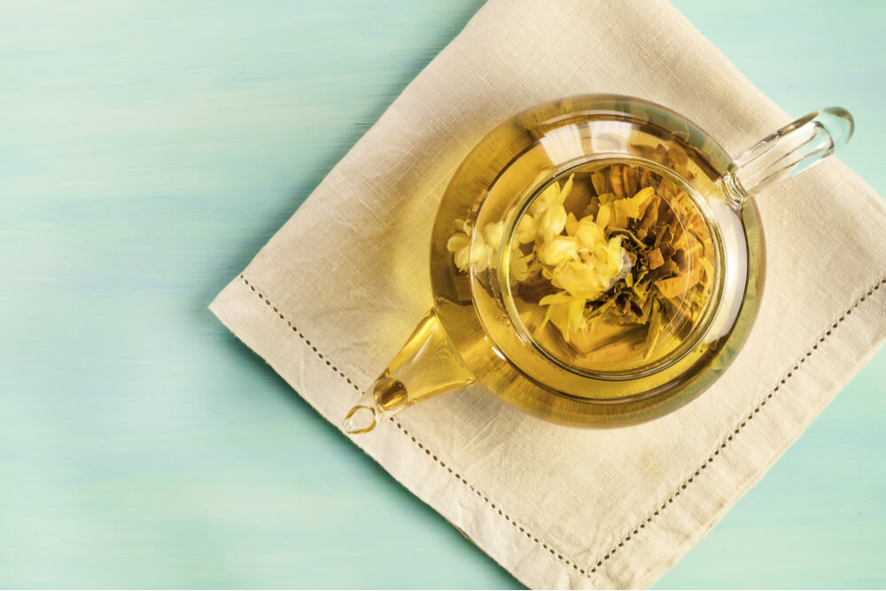 bule de chá de vidro